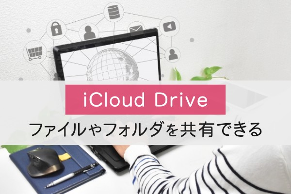 iCloud Drive。ファイルやフォルダを共有できる