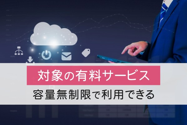 対象の有料サービス。容量無制限で利用できる